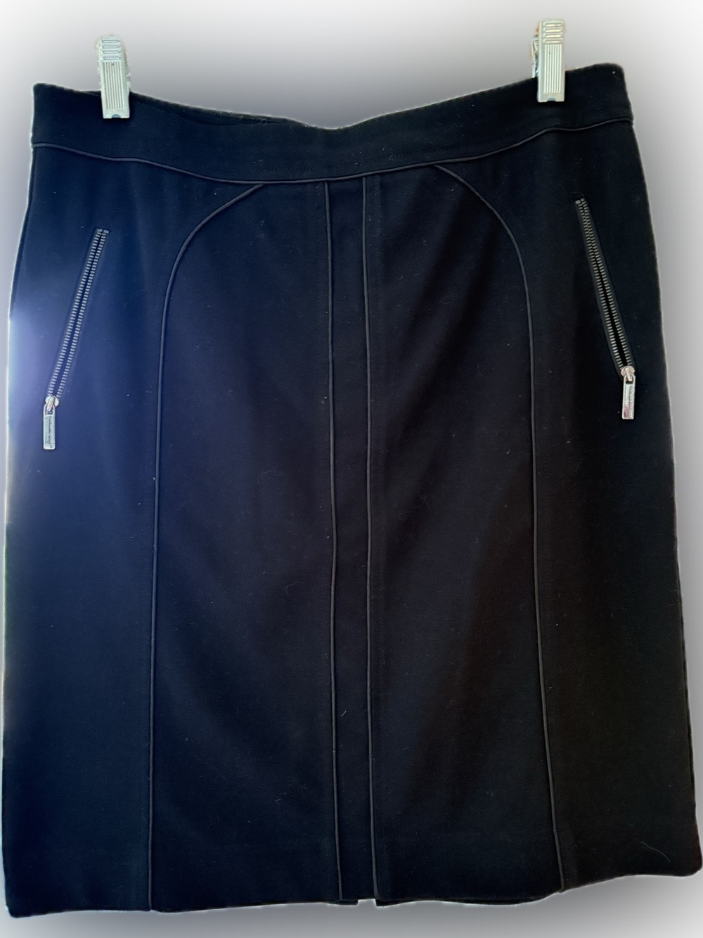 Adrienne  Vittadini black  Pencil Skirt Zipper Pockets size 8